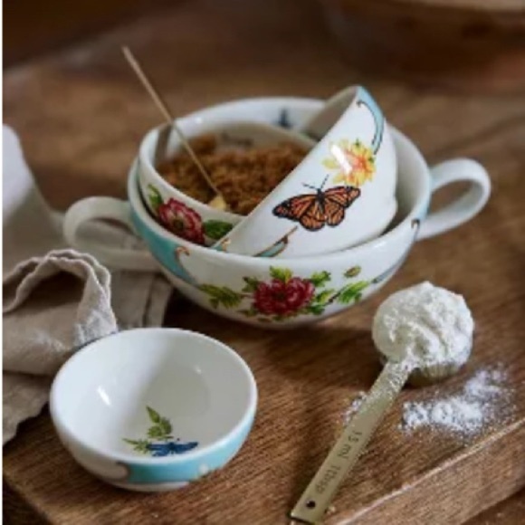 Anthropologie Lou Rota Mother Nature Floral Measuring Cups Set of 4 New With Tag - Picture 1 of 12